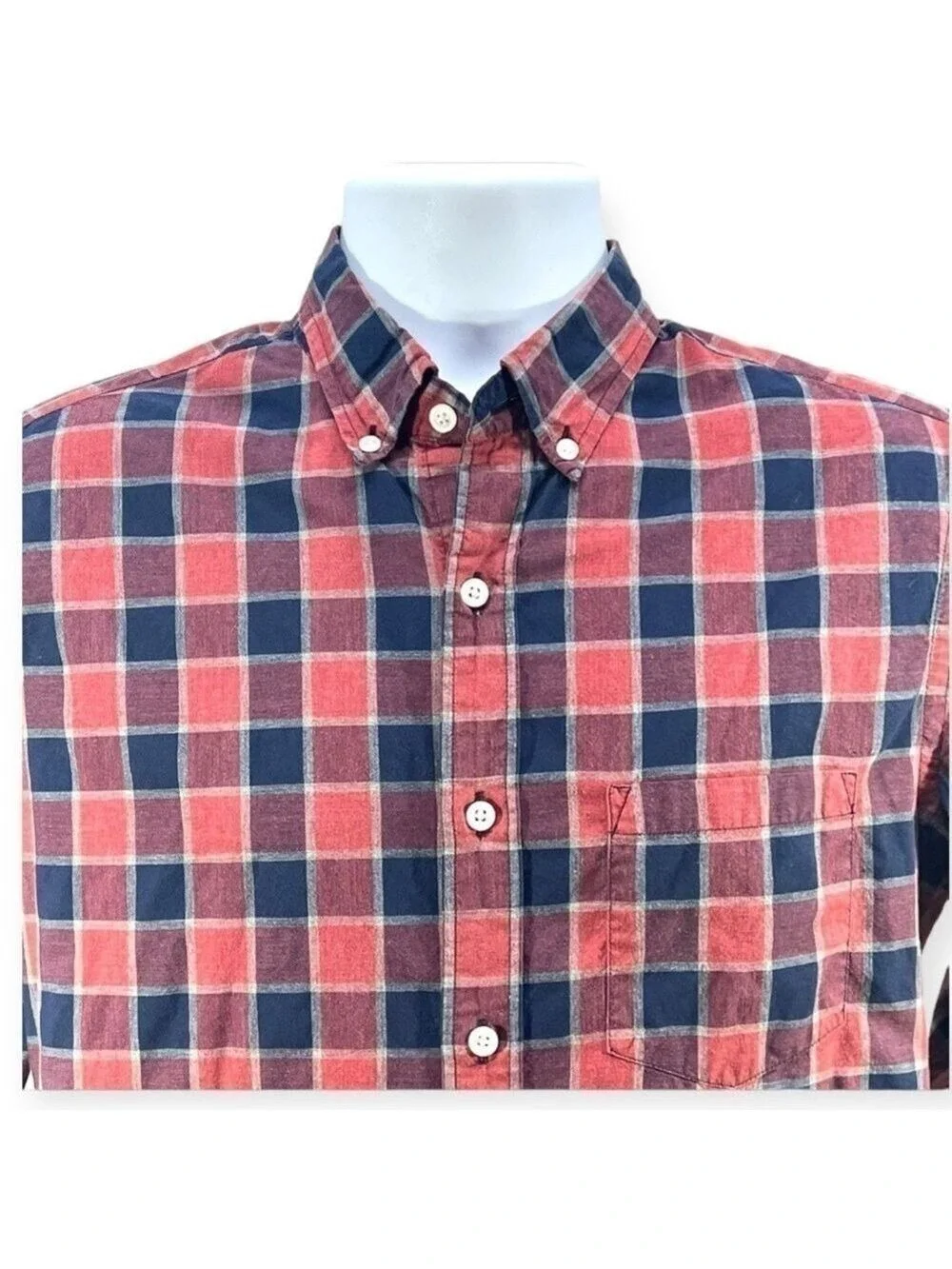 J Crew Men’s Long Sleeves Buttons Down Slim Plaid Heather Cotton Shirt Size M